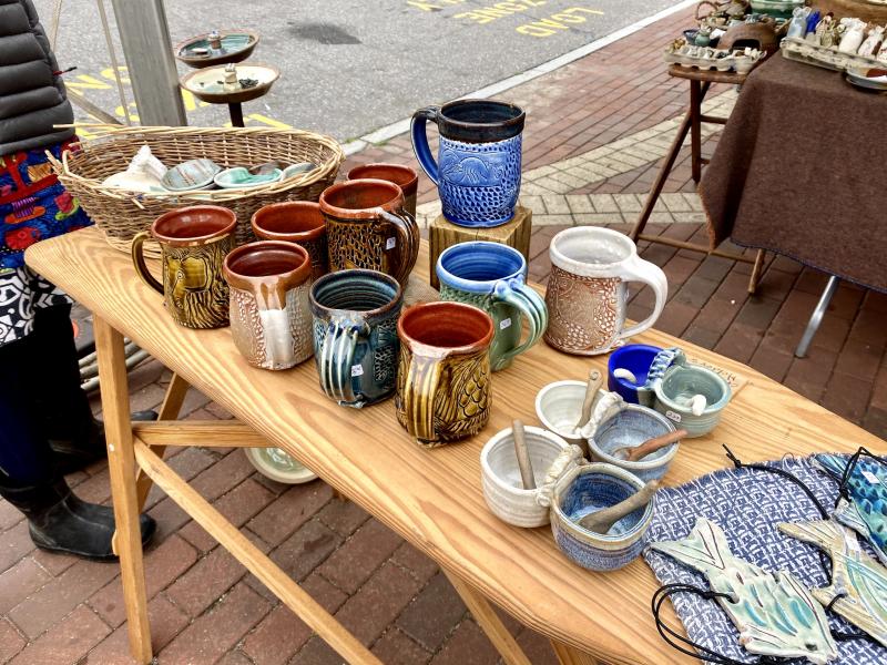 Pottery by Nancy Shaul of Westport Island Pottery. ISABELLE CURTIS//Boothbay Register