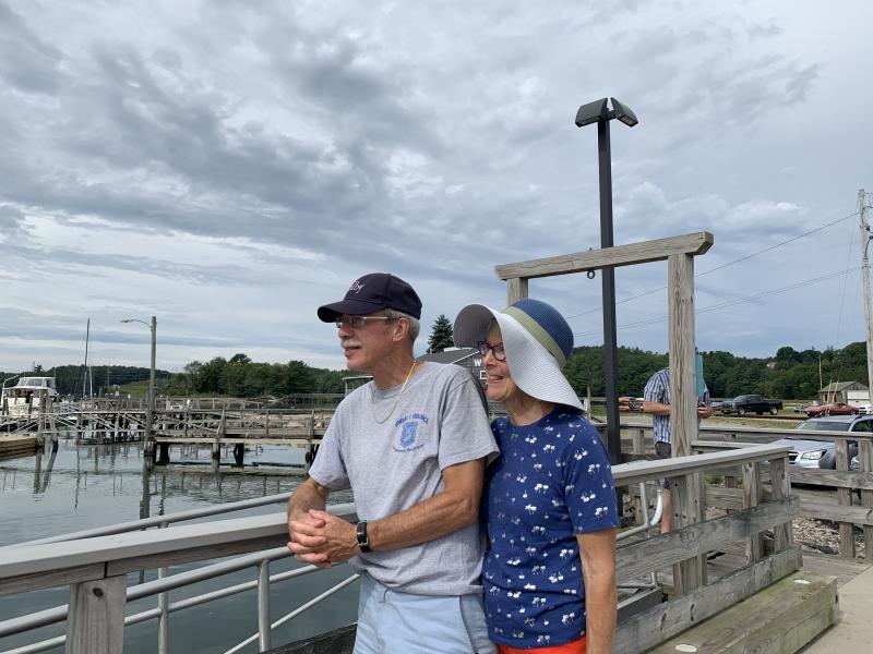 Wiscasset’s Steve and Jan Whitfield watch for When and If. SUSAN JOHNS/Wiscasset Newspaper