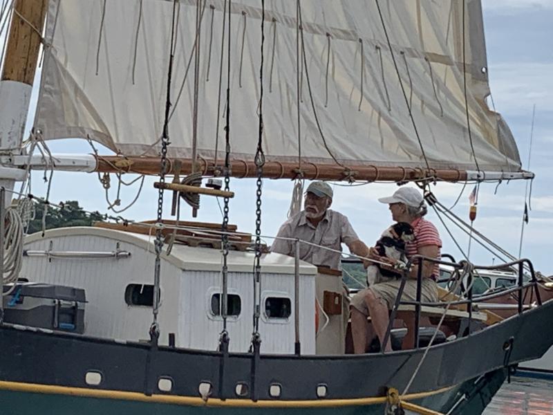 Alna’s Fred, Mary and Toggle Bowers arrive with schooner Sycamore. SUSAN JOHNS/Wiscasset Newspaper