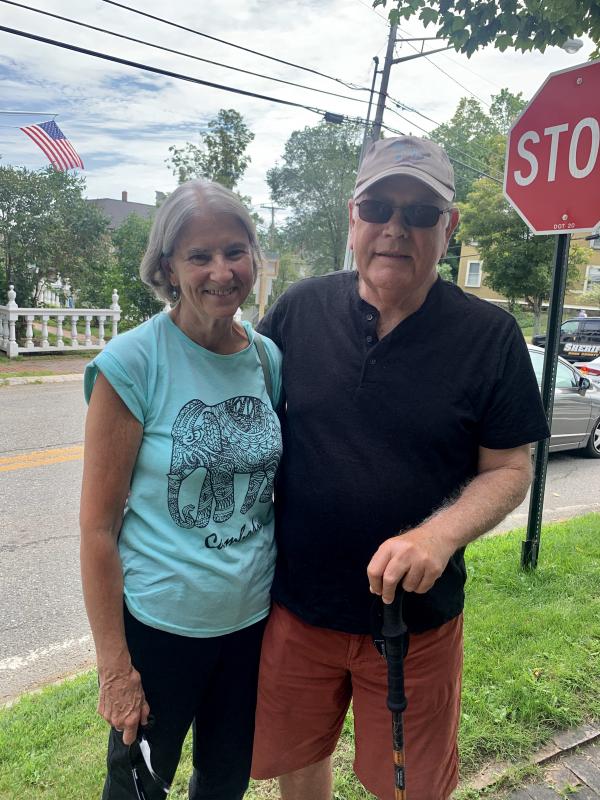 Wiscasset’s Margaret and Bruce Scally check out Schoonerfest. SUSAN JOHNS/Wiscasset Newspaper