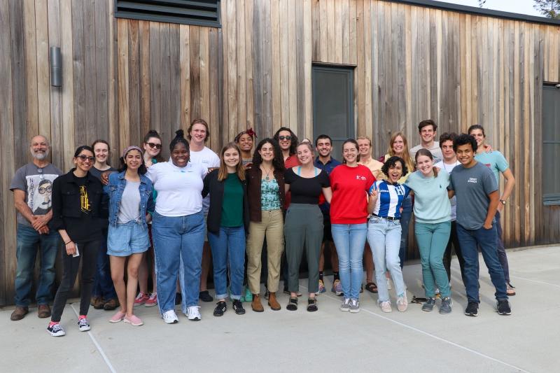 Dr. David Fields, left, and this year's group of undergraduates. Courtesy of Bigelow Laboratory