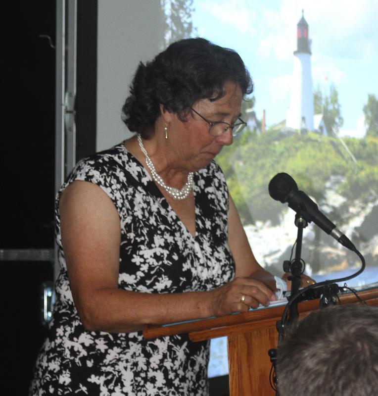 Elaine Jones, the woman of the hour. STEVE EDWARDS/Boothbay Register