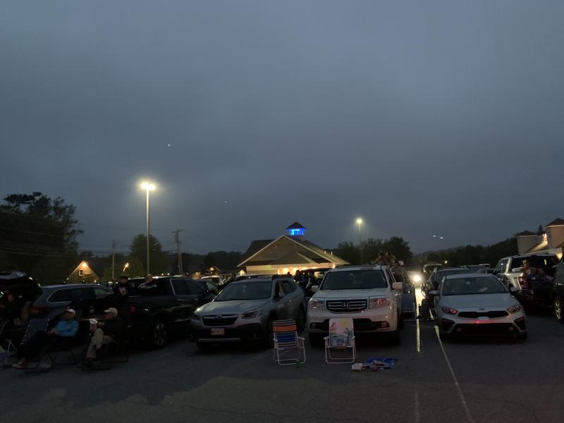 The Meadow Mall parking lot is filled with cars by 8 p.m. LILLY CURTIS/Boothbay Register