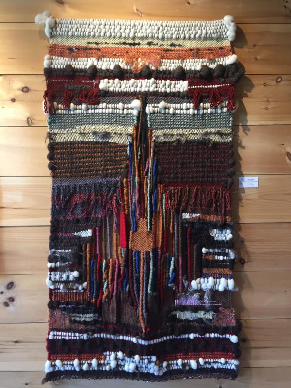 “Earth Mother.” Priscilla Alden. 64” x 35” - wool warp, wool and silk weft. Priscilla May Alden