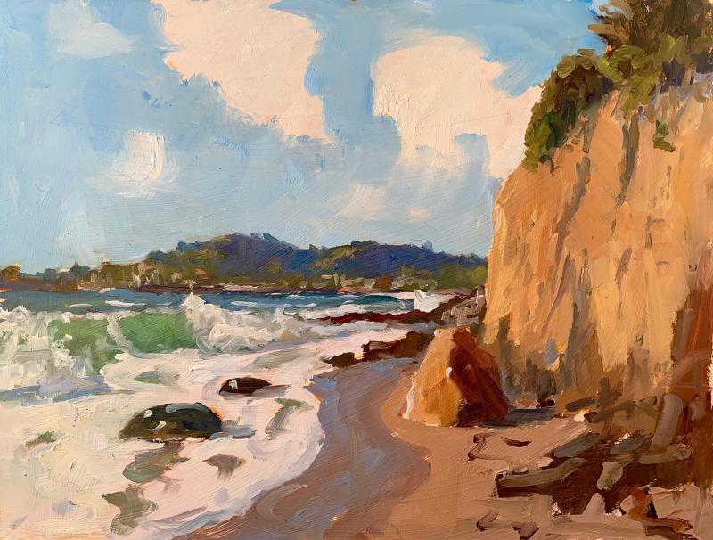 “Cliffs between East and Butterfly beaches” – oil – Brad Betts.