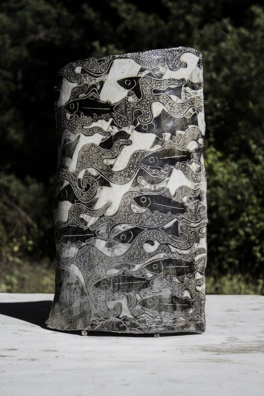 A ceramic piece by artist Tim Christensen fresh from the wood kiln at Watershed. Courtesy photo
