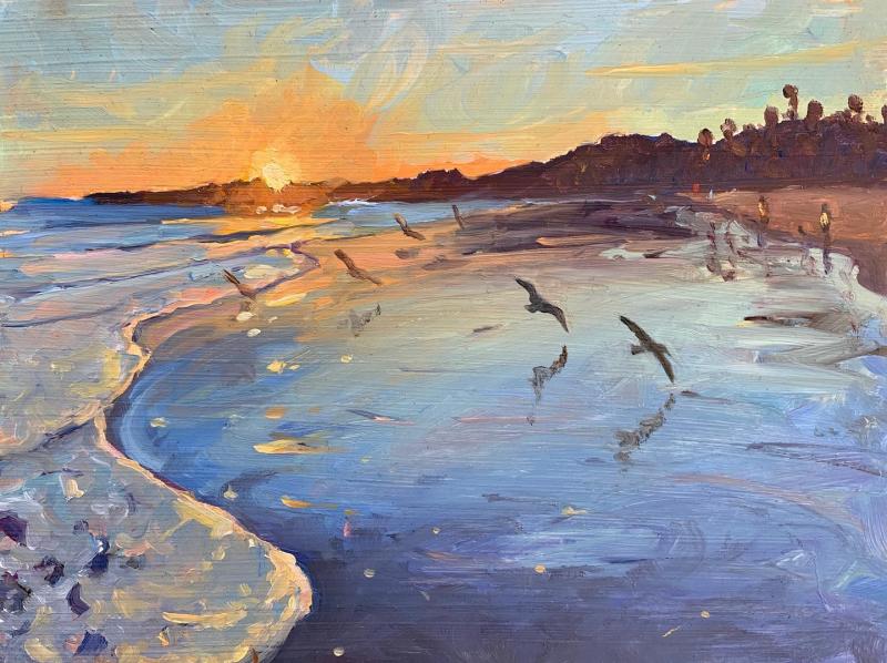 “Santa Barbara Evening Study” – oil – plein air – Brad Betts Brad Betts