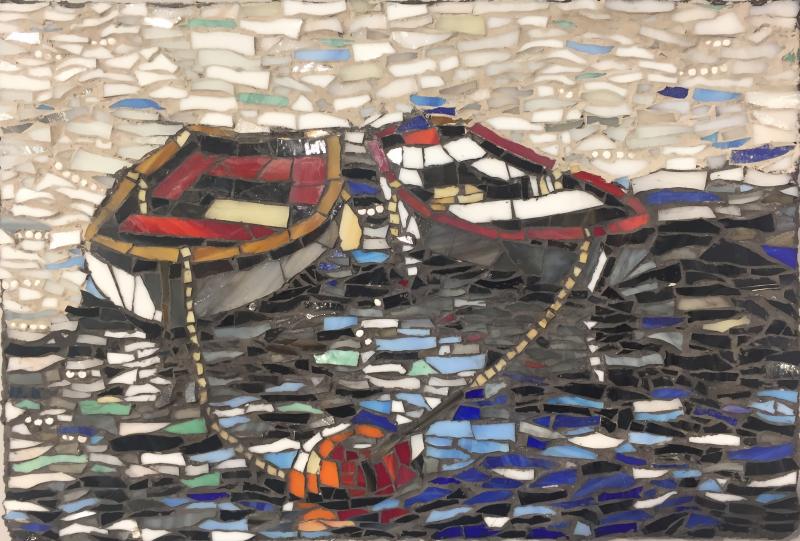 Casie Doyn’s mosaic, “Companions,” is one of the 69 works in the 2021 Art in ME! exhibition at Boothbay Region Art Foundation in Boothbay Harbor. Casie Doyn