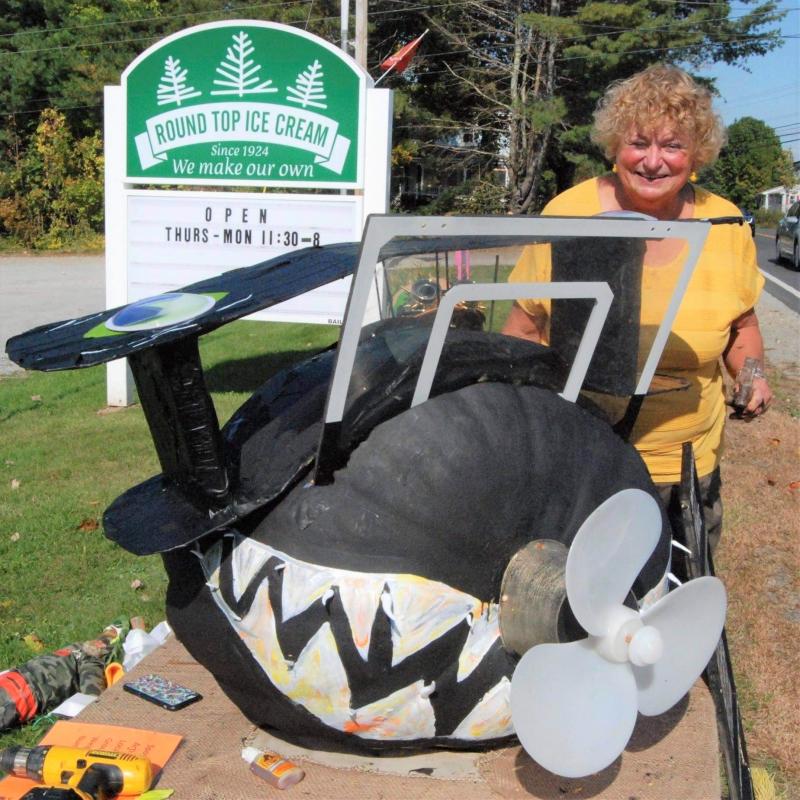 Mari McGuire works on her Pumpkinfest submission Friday, Oct. 8. Courtesy of the artist