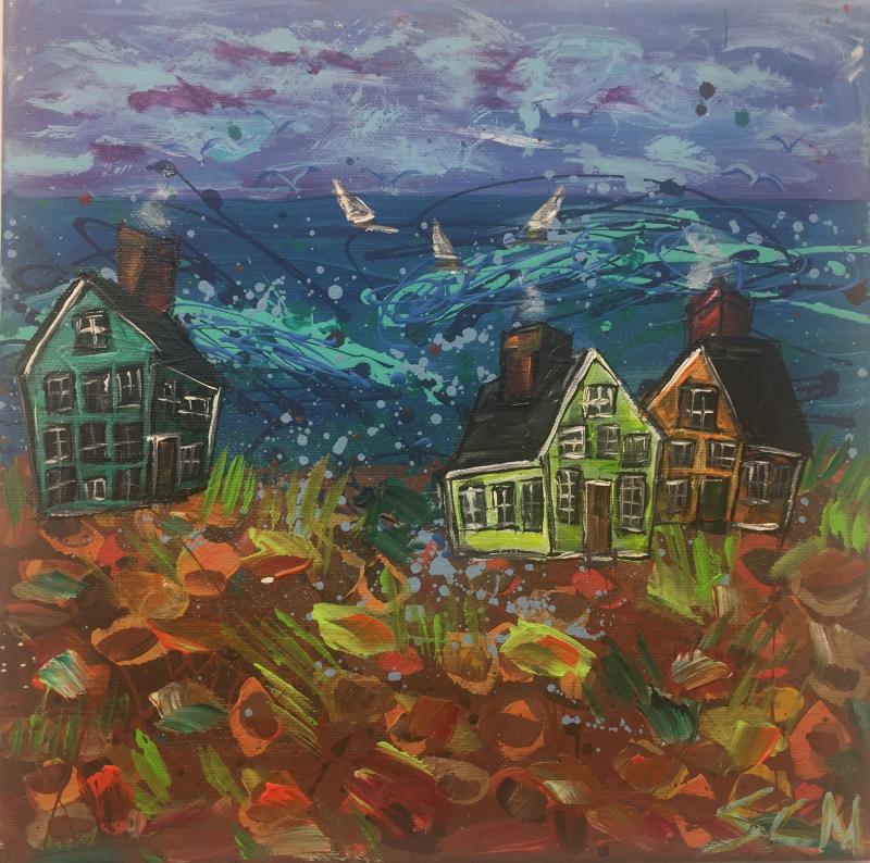 Sandra Chase Morrissey’s acrylic painting “MIdnight Motron” was a real eye-catcher at the 2020 Art in the Square show. File photo Sandra Chase Morrissey’
