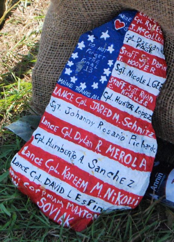 Mari McGuire’s tribute to the last 13 soldiers killed in Afghanistan. Courtesy of the artist