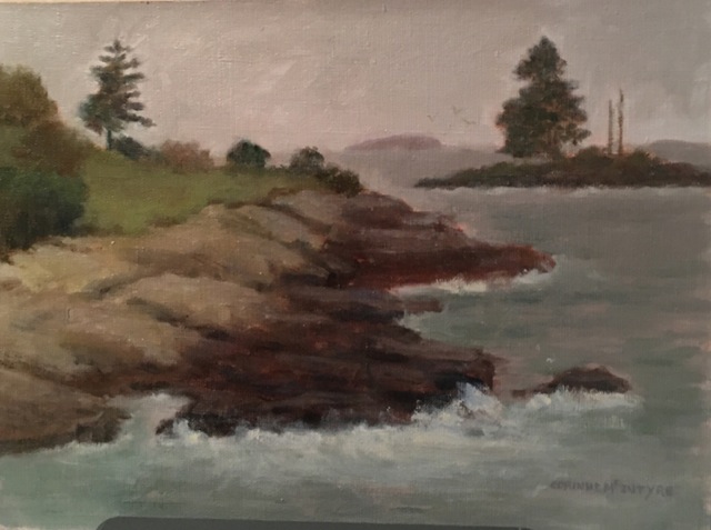 “Storm Brewing at Ocean Point” is the latest work to come out of Corinne McIntyre’s studio. Courtesy of the artist