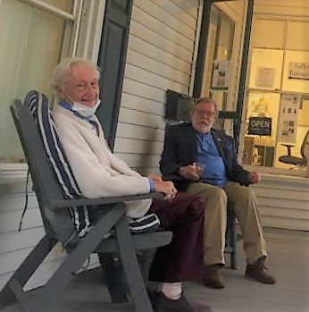 Tony van Hasselt and Terry Seaman deckside at Studio 53 during the October First Friday. File photo
