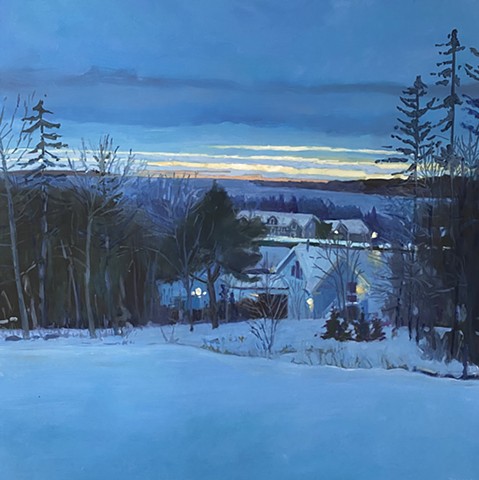 “Fisher Hill Twilight” oil painting by Mark Coates. Courtesy of the artist Mark Coates