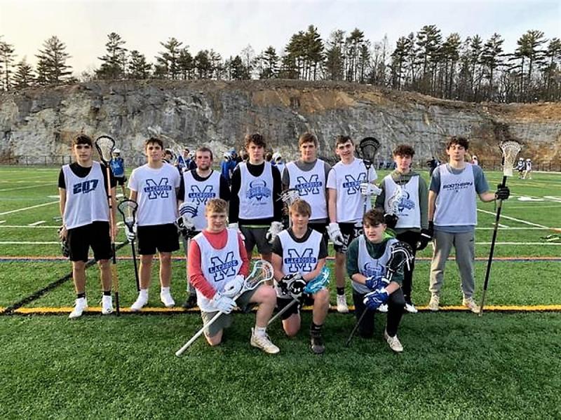 Participating with the Morse High School lacrosse team from Boothbay Region High School are, from left, front row: Tyson French, Spencer Wenners and Braden Davis; back row: Ryan Amaral, Drew Meader, Sam Page, Lucas Hardwick, Connor Wenners, Will Clifford, Duncan Hardwick and Dylan Plummer. Courtesy of Michelle Bouchard