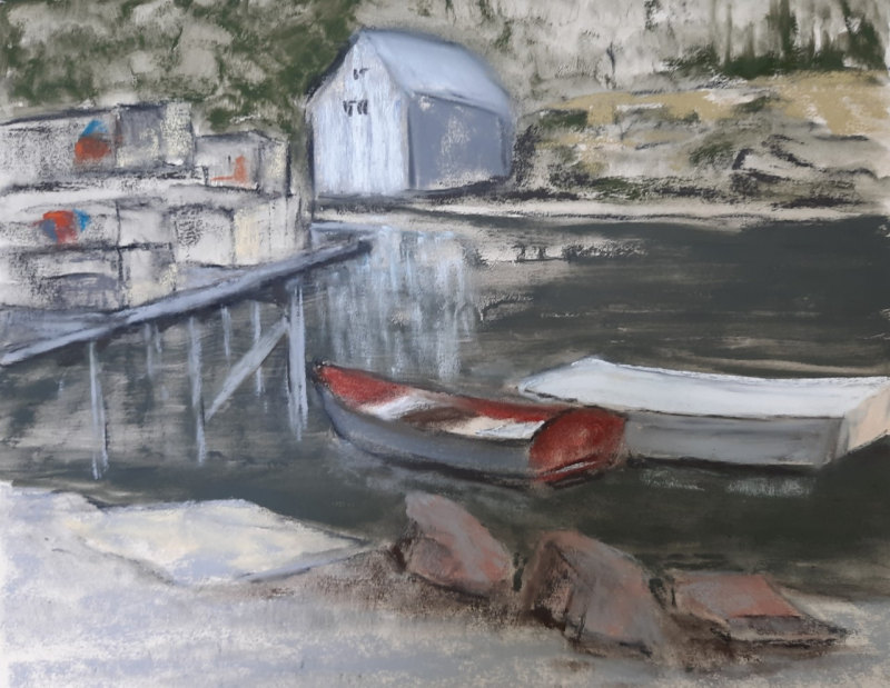 “Harbor View” - pastel by Rebecca Yates Shorb is among the artist’s works in the new show at Damariscotta River Grill. Courtesy of the venue Rebecca Yates Shorb