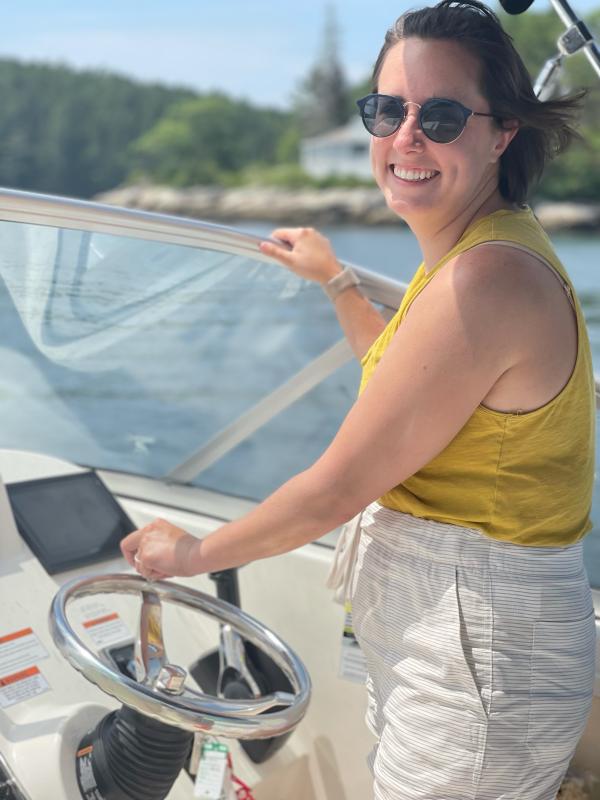 Club member at the helm. Courtesy photo