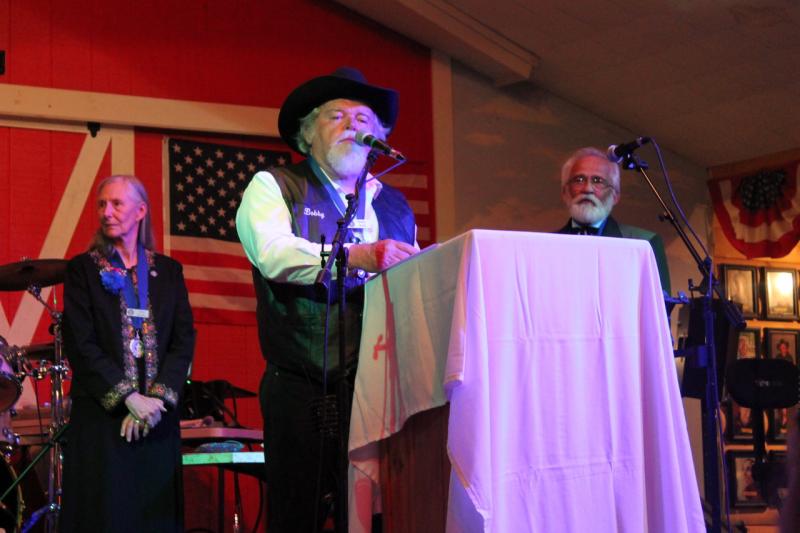 From left, Hall of Fame member Jane Brooks, Bobby Reed, and Hall of Fame member Ken Brooks. Courtesy of Brittany Reed