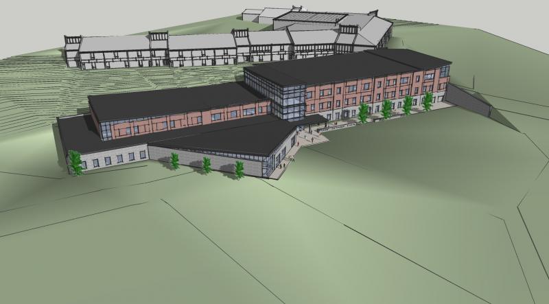 LBPA architects unveiled a 3D rendering of an updated concept for a new BRHS building and renovated BRES building. Courtesy photo