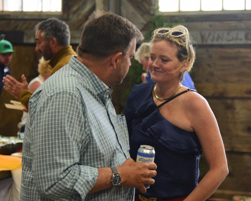 Scott Larson and Alyssa Allen strike up a conversation at Claw Down. Bob Crink photo
