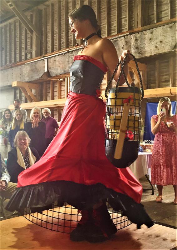 Judges chose Team Calypso’s black and red design as Best Original Design for 2022. Model: Savannah Compare. LISA KRISTOFF/Boothbay Register