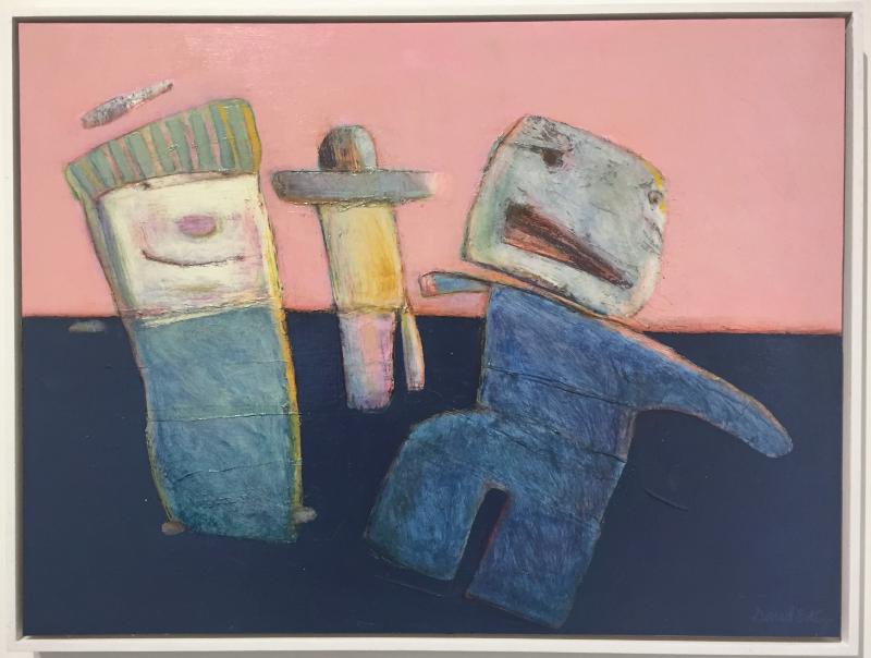 David Estey’s “Toss The Baby,” a 2017 acrylic, birthed smiles and interesting conversation. David Estey
