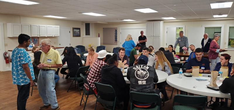 Scene from the Workers from Away gathering at the Congregational Church of Boothbay Harbor on June 27. Courtesy photo