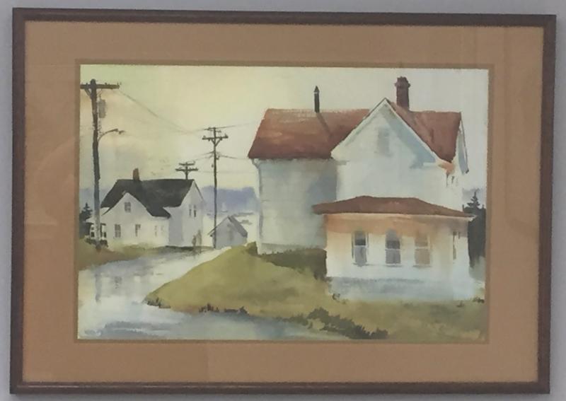 East Boothbay after a rain. Watercolor by Carol Jessen, loaned by Janis van Hasselt Carol Jessen