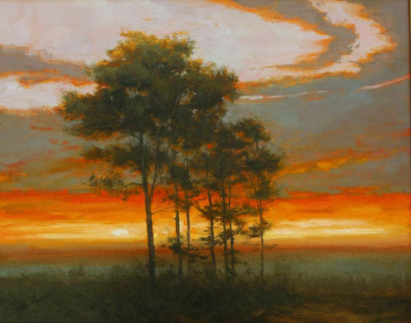 “As Evening Falls” by Paul Batch, oil, 24” x 30,” is one of his works in the new show at Sylvan Gallery through July 24. Courtesy of Ann Scanlan Paul Batch
