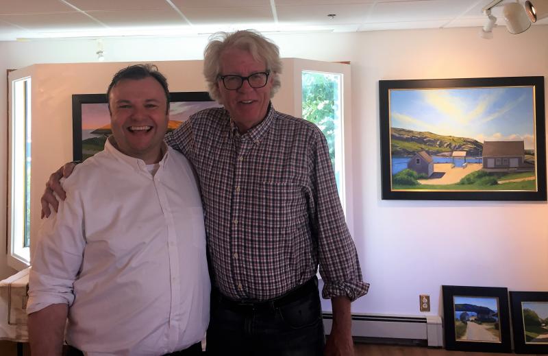 Chris Gleason, left, of Gleason Fine Art and artist Kevin Beers.