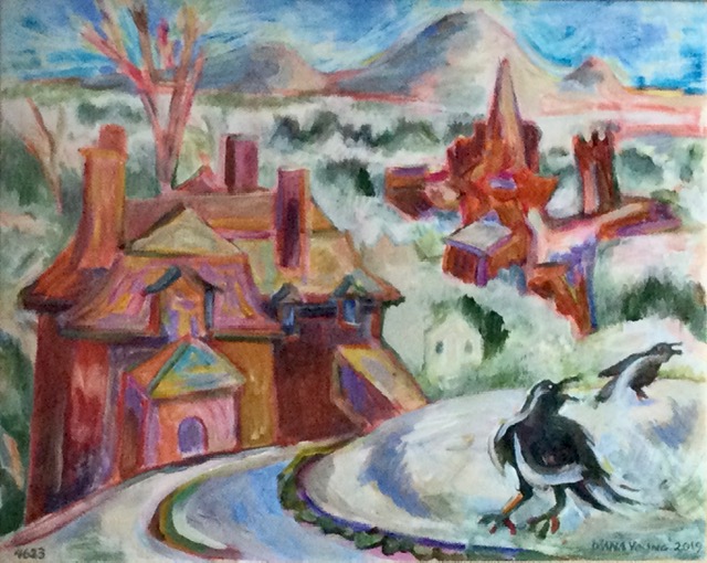 “Hilltop House with Crows.” Courtesy of Diana Young