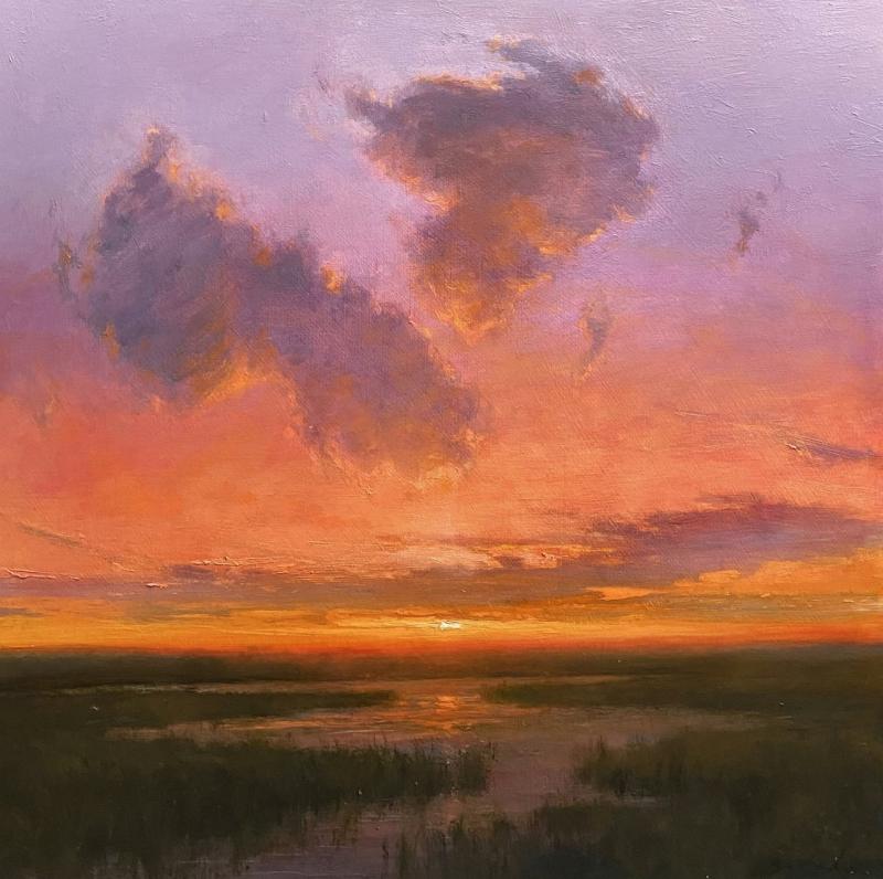 “Majestic Evening” by Paul Batch, oil, 18” x 18” - see it and other works by the artist at Sylvan Gallery. Courtesy of the venue Paul Batch