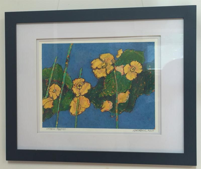 “Celandine Poppies” - acrylic, ink and oil stick on paper by Kate Marohn. Kate Marohn