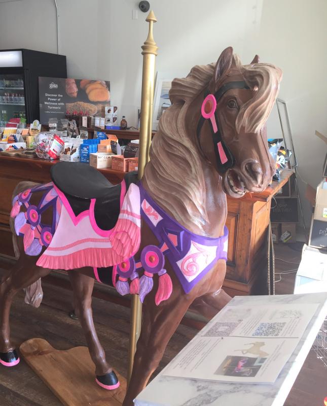 Freeman Geyer painted this horse at Nathan’s Pharmacy. Courtesy of Burke’s Island Farm