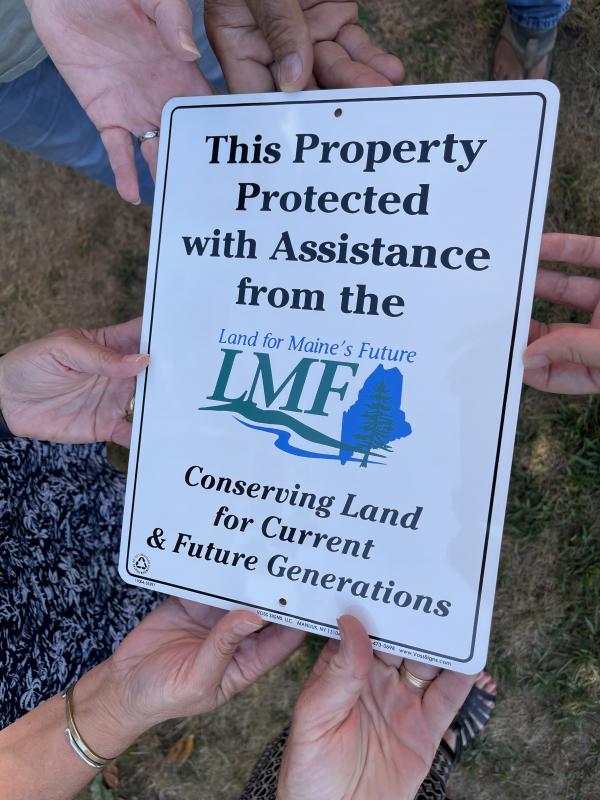 The sign presented to Boothbay Region Maritime Foundation (BRMF). Courtesy photo