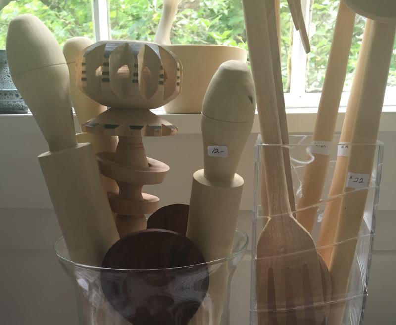 Lemonwood kitchen utensils from Marrakesh. LISA KRISTOFF/Boothbay Register