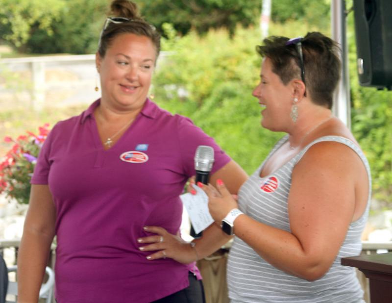Kyndall Schmidt and Ashlea Lowery help with event. STEVE EDWARDS/Boothbay Register