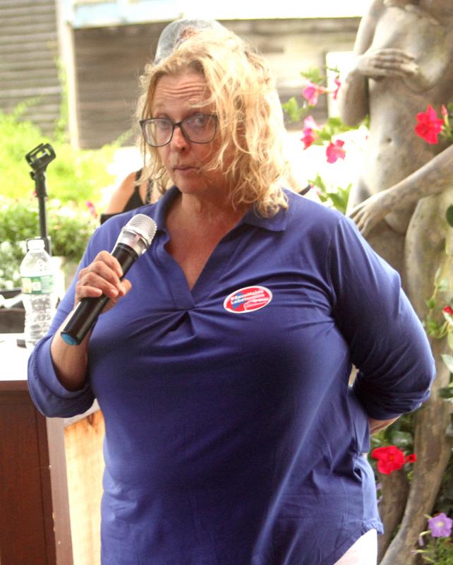 Rep. Holly Stover says a few words. STEVE EDWARDS/Boothbay Register