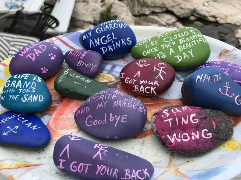 Rocks like these give passersby a few chuckles! Courtesy of Mari McGuire