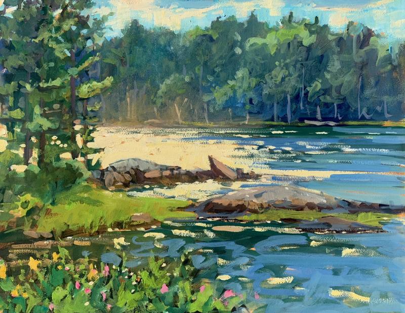 “Sunlit Cove” (9” x 12” oil) by Brad Betts