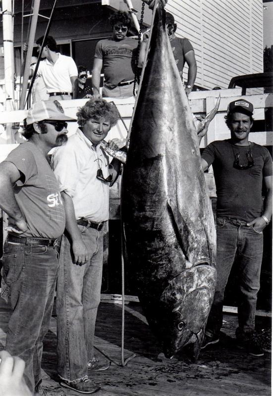 The Boothbay Harbor Tuna Challenge returns Sept. 4-8 for the first time in 43 years. A captains’ meeting is Sept. 3. Pictured are past participants from left, Steve Branch, Rusty Court and Michael Jarrett at Brown Bros. File photo