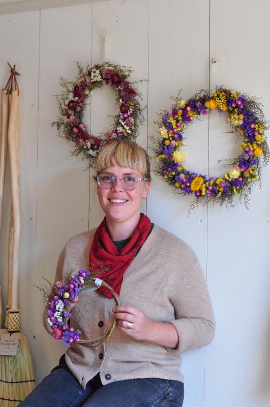 Wiscasset artist Emily Bell-Hoerth will display work and make a wreath in Village Handcraft during Wiscasset Art Walk Sept. 29. Courtesy of Eric McIntyre