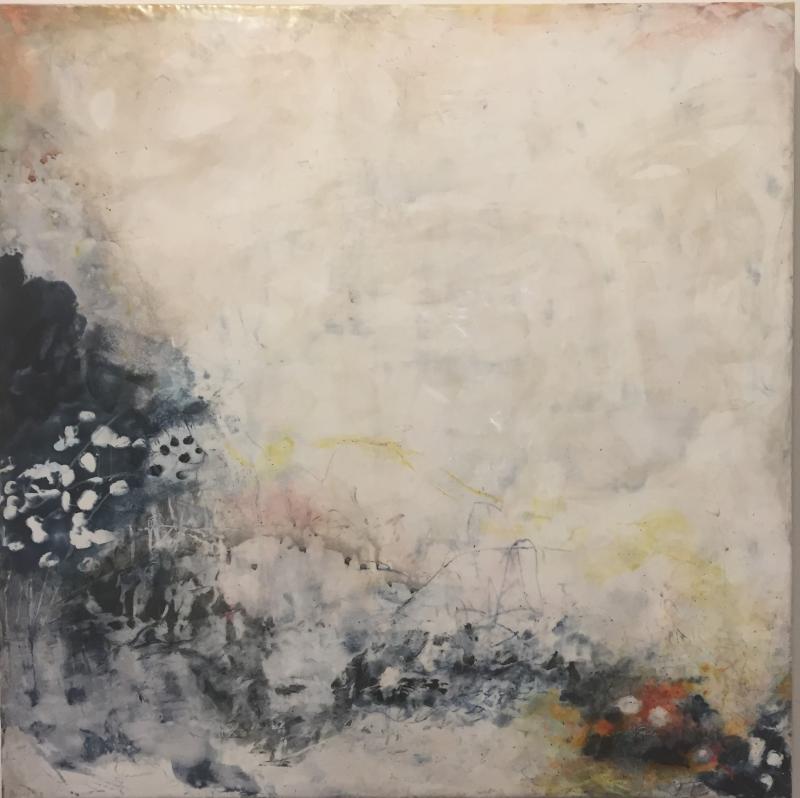 “Ink and Indigo” - 24” x 24” - encaustic by Denise Barth Denise Barth