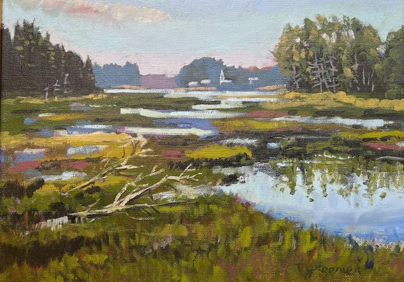 “Phippsburg Marsh Morning,” by Thomas Greenier - oil on canvas is among the works in the Maine Art Gallery’s final show, Sept. 29 - Oct. 22, of 2022. Courtesy of the venue Thomas Greenier