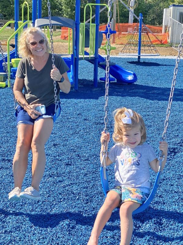 A grandmother and her granddaughter enjoy the new Clifford Park playground. Courtesy of Michelle Amero