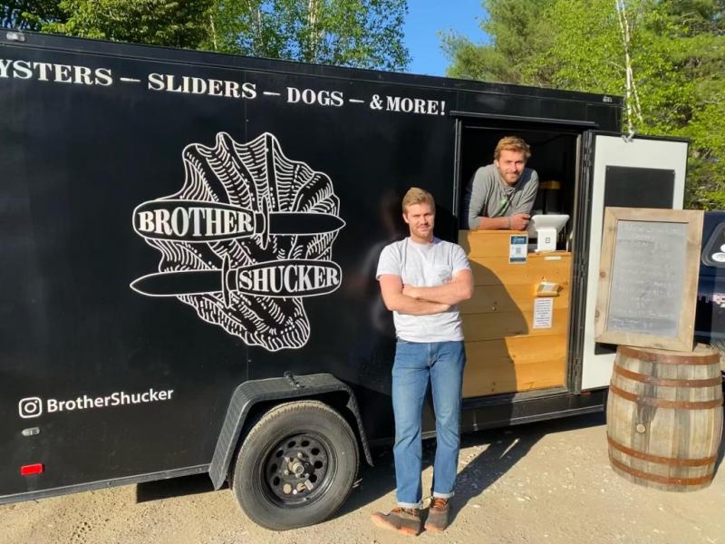 Zak and Hudson Kuras’s Damariscotta-based Brother Shucker will provide seafood and other items at the Oct. 15 Rally for Democracy. Courtesy of Brother Shucker