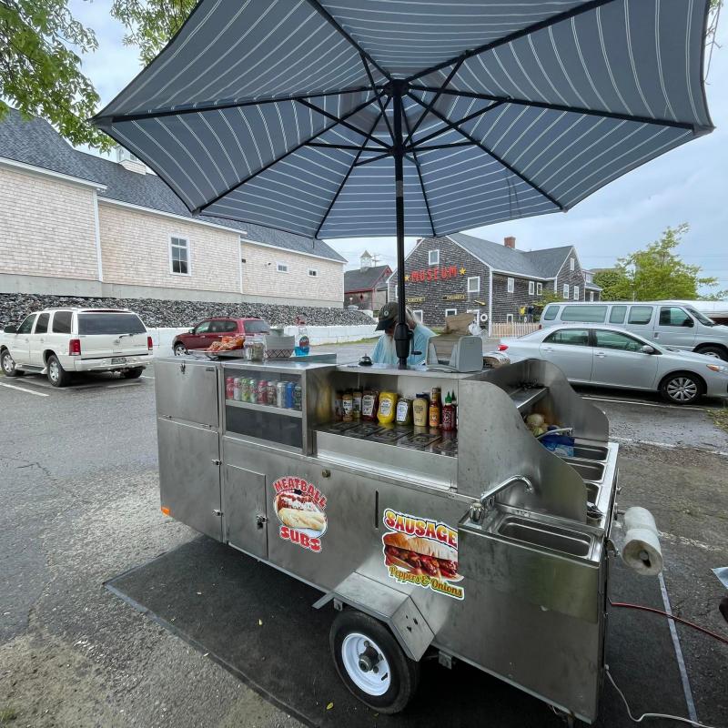 JJ’s Schooner Dogs cart is regularly set up in Rockland but will join the Rally at the Legion in Damariscotta on Oct. 15. Courtesy of JJ’s Schooner Dogs