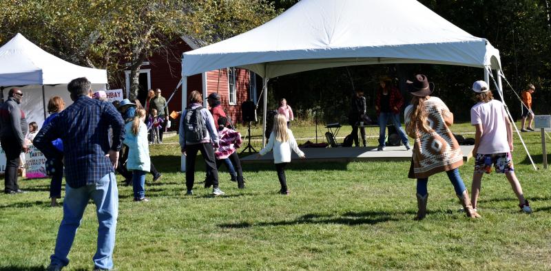Line dancing between the musical acts. LISA KRISTOFF/Boothbay Register