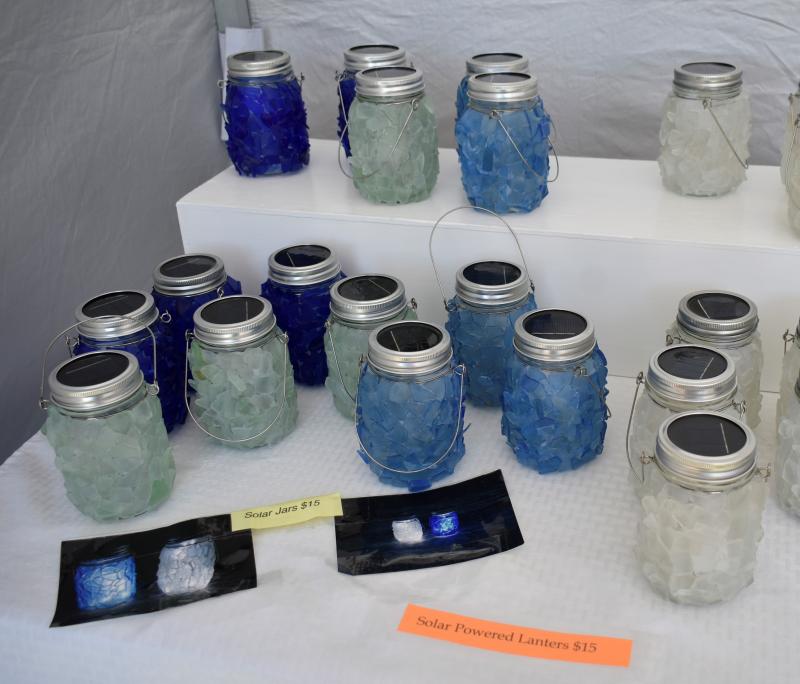 Very cool sea glass solar lights. LISA KRISTOFF/Boothbay Register