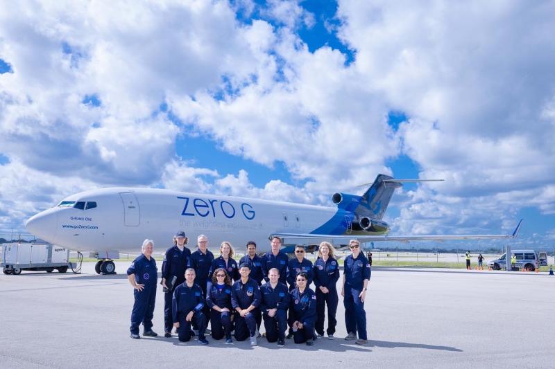 Karin Iuzzolino-Paquin with fellow members of the human flight program. Courtesy photo